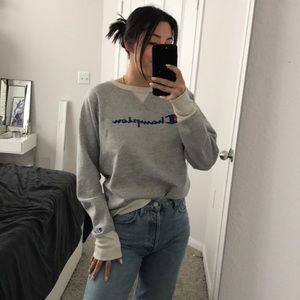 Grey super soft champion crew neck sweater